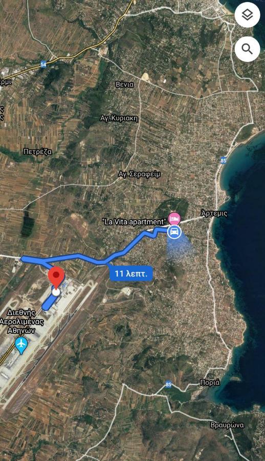 La Vita Apartments-Near Airport & Sea Artemida  Luaran gambar